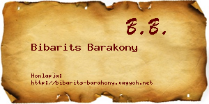 Bibarits Barakony névjegykártya